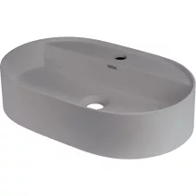   Deante Silia pultra tehető gránit mosdó 55x35 cm csaptelep szigettel, szürke metál CQS_SU6B