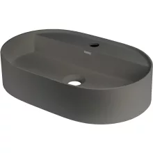   Deante Silia pultra tehető gránit mosdó 55x35 cm csaptelep szigettel, antracit metál CQS_TU6B