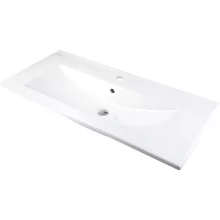 Deante Tubo beépíthető kerámia mosdó csaplyukkal és túlfolyóval 81x36 cm fehér kivitelben.