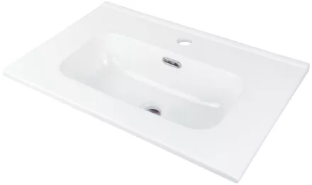 Deante Tubo beépíthető kerámia mosdó 60x38,5 cm csaplyukkal, fehér CTU_6U6M