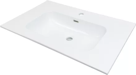 Deante Tubo beépíthető kerámia mosdókagyló csaptelep szigettel 800 mm fehér kivitelben