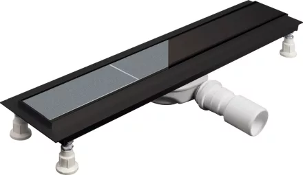 Deante Neo megfordítható lineáris zuhanyfolyóka 495 mm matt fekete kivitelben.