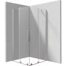 Deante Prizma szögletes zuhanykabin 100x100 cm méretben átlátszó üveggel és króm profilszínnel.