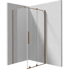 Deante Prizma szögletes zuhanykabin 120x80 cm méretben átlátszó üveggel és szálcsiszolt bronz profilszínnel.