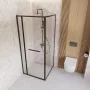Deante Blur szögletes zuhanykabin 80x200 cm méretben átlátszó üveggel és króm profilszínnel.