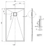 Deante Correro szögletes gránit zuhanytálca 1400x800 mm bézs kivitelben