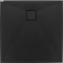   Deante Correo szögletes gránit zuhanytálca 90x90 cm, matt fekete KQR N41B