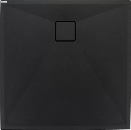 Deante Correo szögletes gránit zuhanytálca 80x80 cm, matt fekete KQR_N42B