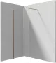 Deante Prizma Walk-in zuhanyfal 100x195 cm méretben, átlátszó biztonsági üveggel és szálcsiszolt bronz profilszínnel.