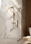 Deante Prizma Walk-in zuhanyajtó 100x195 cm méretben átlátszó üveggel és szálcsiszolt bronz kivitelben,