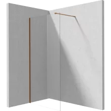 Deante Prizma Walk-in zuhanyfal 120x195 cm méretben, átlátszó biztonsági üveggel és szálcsiszolt bronz profilszínnel.