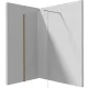 Deante Prizma Walk-in zuhanyfal 120x195 cm méretben, átlátszó biztonsági üveggel és szálcsiszolt bronz profilszínnel.