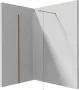 Deante Prizma Walk-in zuhanyfal 120x195 cm méretben, átlátszó biztonsági üveggel és szálcsiszolt bronz profilszínnel.