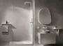 Deante Prizma Walk-in zuhanyfal 120x195 cm méretben, átlátszó biztonsági üveggel és szálcsiszolt bronz profilszínnel.