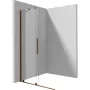 Deante Prizma Walk-in zuhanyajtó 140x195 cm méretben átlátszó üveggel és szálcsiszolt bronz profilszínnel.
