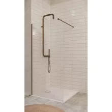 Deante Prizma fix Walk-in zuhanyfal 90x195 átlátszó üveggel, szálcsiszolt bronz profilszín