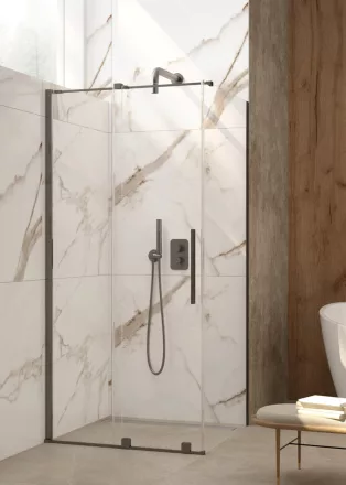 Deante Prizma Walk-in megfordítható zuhanyajtó 100x195 átlátszó üveggel, titánium profilszín KTJ_D30R