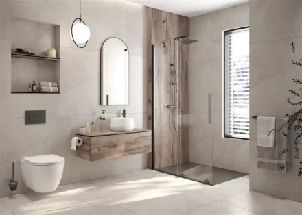 Deante Prizma Walk-in zuhanyajtó 120x195 átlátszó üveggel, titánium profilszín KTJ_D32R