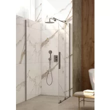   Deante Prizma Walk-in zuhanyajtó 90x195 átlátszó üveggel, titánium profilszín KTJ_D39R
