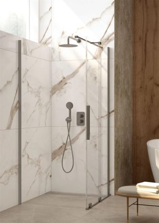 Deante Prizma Walk-in zuhanyajtó 90x195 átlátszó üveggel, titánium profilszín KTJ_D39R