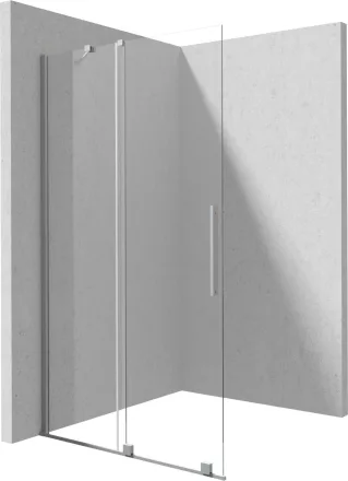 Deante Prizma walk-in csúsztatható zuhanyfal 1400x1950 mm szálcsiszolt kivitelben