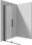 Deante Prizma Walk-in zuhanyajtó 140x195 cm átlátszó üveggel és matt fekete profilszínnel.