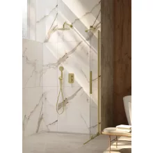  Deante Prizma Walk-in megfordítható zuhanyajtó 100x195 átlátszó üveggel, szálcsiszolt arany profilszín KTJ_R30R