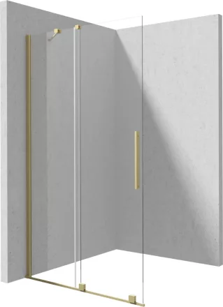 Deante Prizma Walk-in zuhanyajtó 120x195 átlátszó üveggel, szálcsiszolt arany profilszín KTJ_R32R