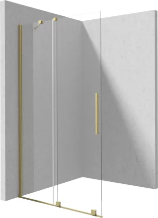 Deante Prizma walk-in csúsztatható zuhanyfal 1400x1950 mm szálcsiszolt arany kivitelben