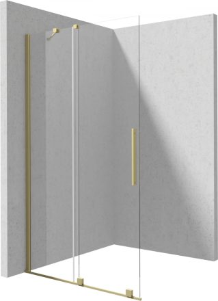 Deante Prizma Walk-in zuhanyajtó 90x195 átlátszó üveggel, szálcsiszolt arany profilszín KTJ_R39R