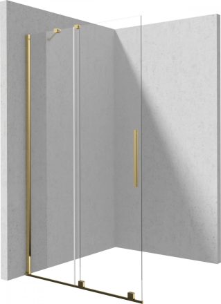 Deante Prizma Walk-in zuhanyajtó 120x195 átlátszó üveggel, arany profilszín KTJ_Z32R