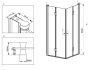 Deante Kerria szögletes zuhanykabin 90x90 cm, átlátszó üveggel, króm profil KTK 041P