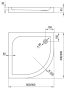 Deante Cubic félköríves 80x80 akril zuhanytálca KTK_052B