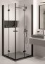 Deante Kerria Plus összecsukható zuhanyajtó 90x200 cm (fekete+transparent) KTSXN41P