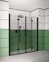 Deante Kerria Plus összecsukható zuhanyajtó 100x200 cm (fekete+transparent) KTSXN43P