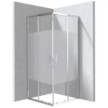 Deante Funkia Evo zuhanykabin csík mintás átlátszó üveggel 80x80x195 cm, króm profillal.