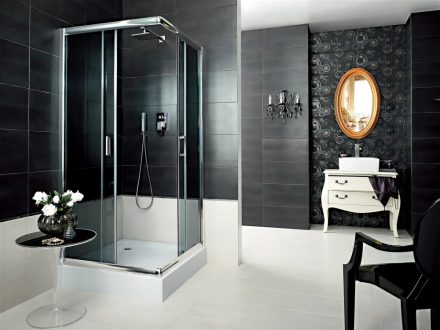 Deante Funkcia szögletes zuhanykabin 90x90 cm, grafit üveggel KYC 441K