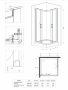 Deante Funkia 80x80 szögletes zuhanykabin matt üveggel, króm KYC 642K