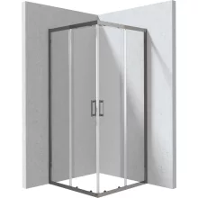 Deante Funkia Evo zuhanykabin átlátszó üveggel 90x90x195 cm méretben, titánium profilszínnel.