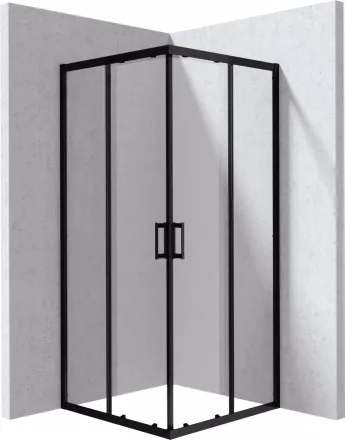 Deante Funkia Evo zuhanykabin átlátszó üveggel 90x90x195 cm, matt fekete profilszín KYC_N099P