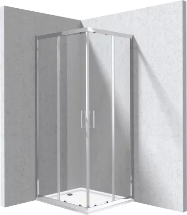 Deante Funkia Evo szögletes 80x90 cm zuhanykabin zuhanytálcával, króm profilszín 