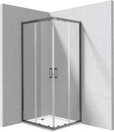 Deante Funkia Evo szögletes 80x90 cm zuhanykabin zuhanytálcával, titán profilszín 