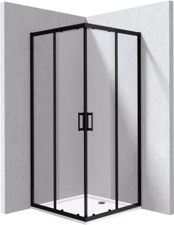 Deante Funkia Evo szögletes zuhanykabin 80x195 cm méretben átlátszó üveggel, akril zuhanytálcával és matt fekete profilszínnel