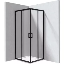 Deante Funkia Evo szögletes 80x90 cm zuhanykabin zuhanytálcával, matt fekete profilszín