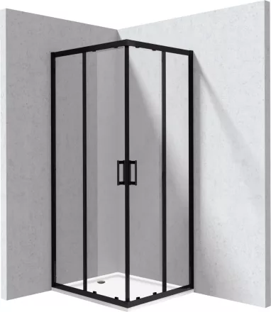Deante Funkia Evo szögletes 80x90 cm zuhanykabin zuhanytálcával, matt fekete profilszín