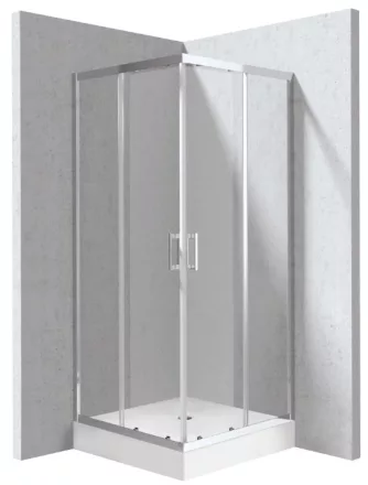 Deante Funkia Evo szögletes zuhanykabin 90x195 cm átlátszó edzett üveggel, akril zuhanytálcával és króm profilszínnel.