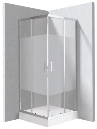 Deante Funkia Evo szögletes zuhanykabin 80x195 cm csík mintás üveggel, akril zuhanytálcával és króm profilszínnel.