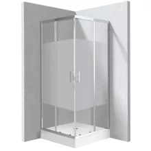Deante Funkia Evo szögletes zuhanykabin 90x195 cm csík mintás átlátszó üveggel, akril zuhanytálcával és króm profilszínnel.