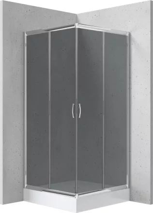 Deante Funkia szögletes zuhanykabin 80x185 cm méretben grafit üveggel, akril zuhanytálcával és króm profilszínnel.