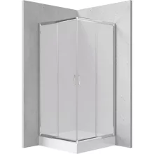 Deante Funkia szögletes zuhanykabin 90x185 cm méretben matt üveggel, akril zuhanytálcával és króm profilszínnel,